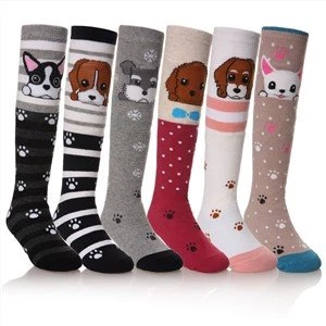 Kids High Knee Girl Socks With Animals